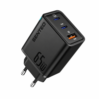 Сетевое зарядное устройство Senteo Z-14 USB-C+USB-C+USB-A PD65W/QC3.0 (CE Сертификат)- черный