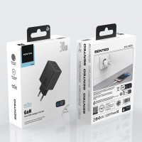 Мережевий зарядний пристрій Senteo Z-17 USB-C+USB-C+USB-A PD30W/GaN/QC3.0  (CE Сертифікат)- чорний