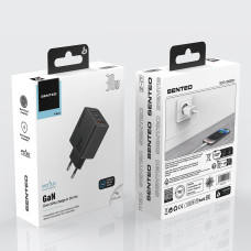 Мережевий зарядний пристрій Senteo Z-17 USB-C+USB-C+USB-A PD30W/GaN/QC3.0  (CE Сертифікат)- чорний