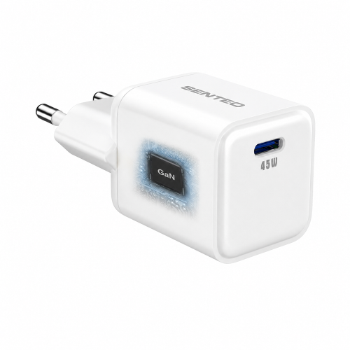 Сетевое зарядное устройство Senteo Z-18 USB-C 3A PD45W/Gan Mini (CE Сертификат)- белый
