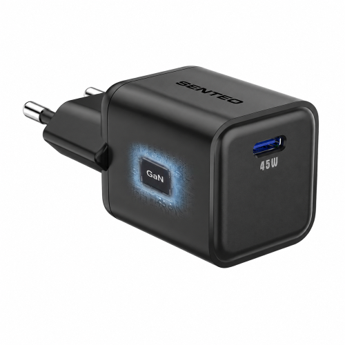 Сетевое зарядное устройство Senteo Z-18 USB-C 3A PD45W/Gan Mini (CE Сертификат)- черный