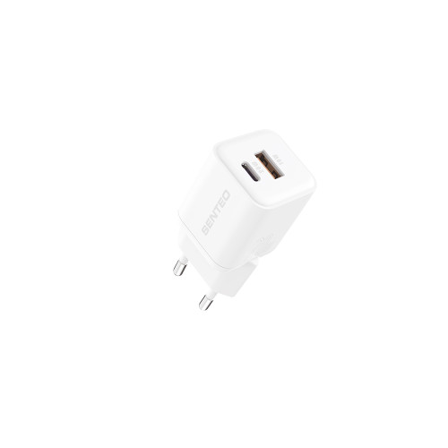 Сетевое зарядное устройство Senteo Z-22 USB-C+USB-A PD20W/GaN/QC3.0 18W (CE Сертификат)- белый