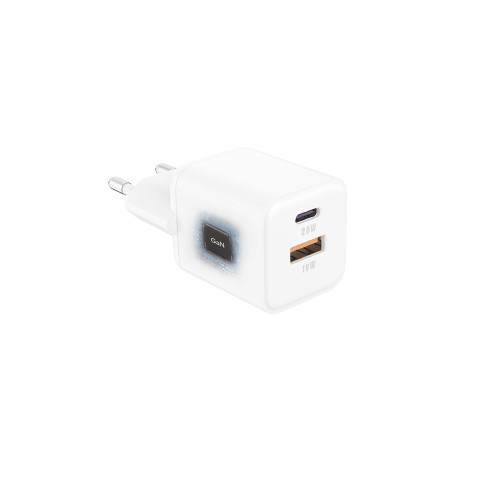 Сетевое зарядное устройство Senteo Z-22 USB-C+USB-A PD20W/GaN/QC3.0 18W (CE Сертификат)- белый