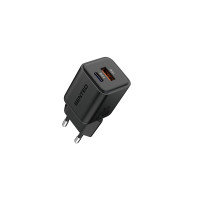 Мережевий зарядний пристрій Senteo пристрій Z-22 USB-C+USB-A PD20W/GaN/QC3.0 18W (CE Сертифікат)- чорний