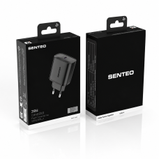 Мережевий зарядний пристрій Senteo T-03 USB-C PD30W version2 (CE Сертифікат)- чорний