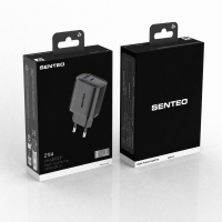 Мережевий зарядний пристрій Senteo T-04 USB-C+USB-A PD25W/QC3.0 18W version2 (CE Сертифікат)- чорний