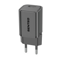 Сетевое зарядное устройство Senteo S-01 USB-A PD18W/QC3.0 version1 (CE Сертификат)- черный