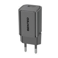 Мережевий зарядний пристрій Senteo S-01 USB-A PD18W/QC3.0 version1 (CE Сертифікат)- чорний