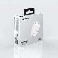 Мережевий зарядний пристрій Senteo S-02 USB-C PD20W version1 (CE Сертифікат)- білий