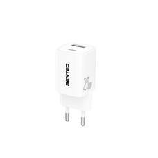 Мережевий зарядний пристрій Senteo S-03 USB-C+USB-A PD20W/QC3.0/18W version1 (CE Сертифікат)- чорний