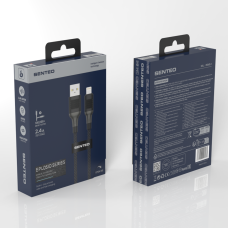 USB кабель Senteo SM-04 Eplosid series 2.4A Lightning 1м- чорний