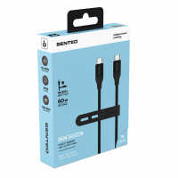 Кабель Senteo SL-07 Skin Silicone 60W Type-C - Type-C 1.2м- чорний