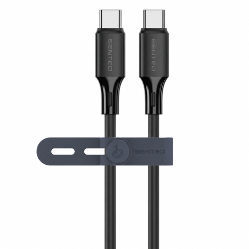 Кабель Senteo SL-08 Nano Silicone 60W Type-C - Type-C 1м- чорний