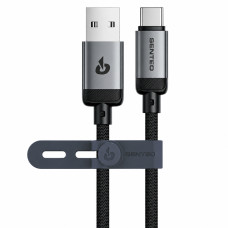 USB кабель Senteo SM-06 Nano braided 3A Type-C 1м- чорний