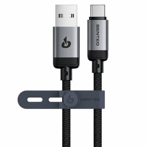 USB кабель Senteo SM-06 Nano braided 3A Type-C 1м- чорний