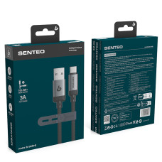 USB кабель Senteo SM-06 Nano braided 3A Type-C 1м- чорний