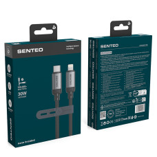 Кабель Senteo SM-06 Nano braided 30W Type-C - Lightning 1м- чорний