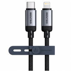 Кабель Senteo SM-06 Nano braided 30W Type-C - Lightning 1м- чорний