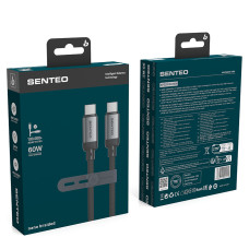 Кабель Senteo SM-06 Nano braided 60W Type-C - Type-C 1м- чорний