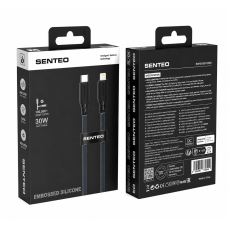 Кабель Senteo SL-04 Embossed Silicone 30W Type-C - Lightning 1м- чорний