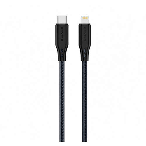 Кабель Senteo SL-04 Embossed Silicone 30W Type-C - Lightning 1м- чорний