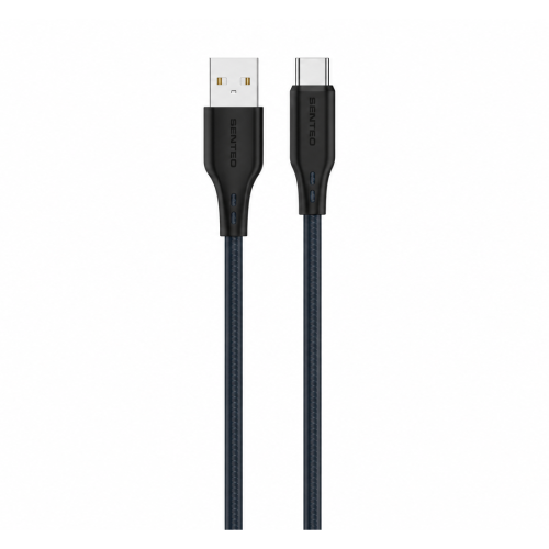 USB кабель Senteo SL-04 Embossed Silicone 3A Type-C 1м- чорний