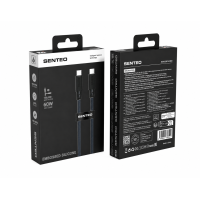 Кабель Senteo SL-04 Embossed Silicone 60W Type-C - Type-C 1м- черный