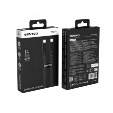 Кабель Senteo SL-04 Embossed Silicone 60W Type-C - Type-C 1м- чорний