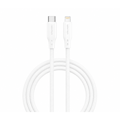 Кабель Senteo SL-05 Foamed Silicone 30W Type-C - Lightning 1м- білий