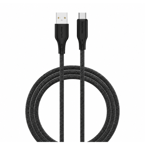 USB кабель Senteo SL-05 Foamed Silicone 3A Type-C 1м- чорний