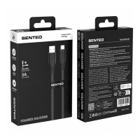 USB кабель Senteo SL-05 Foamed Silicone 3A Type-C 1м- чорний