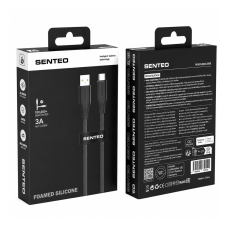 USB кабель Senteo SL-05 Foamed Silicone 3A Type-C 1м- чорний