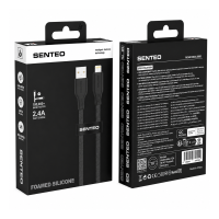 USB кабель Senteo SL-05 Foamed Silicone 2.4A Lightning 1м- чорний