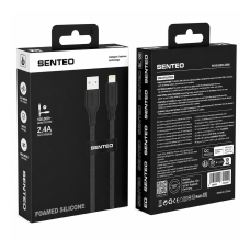 USB кабель Senteo SL-05 Foamed Silicone 2.4A Lightning 1м- чорний