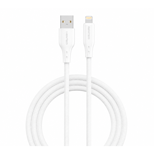USB кабель Senteo SL-05 Foamed Silicone 2.4A Lightning 1м- білий