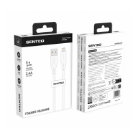USB кабель Senteo SL-05 Foamed Silicone 2.4A Lightning 1м- білий
