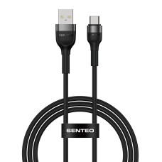 USB кабель Senteo ST-01 Montes Series 3A Type-C 1,2м- чорний
