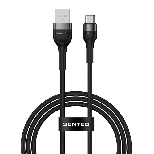 USB кабель Senteo ST-01 Montes Series 3A Type-C 1,2м- чорний