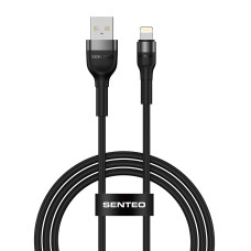 USB кабель Senteo ST-01 Montes Series 2.4A Lightning 1,2м- чорний