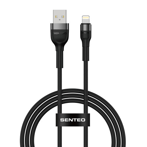 USB кабель Senteo ST-01 Montes Series 2.4A Lightning 1,2м- чорний