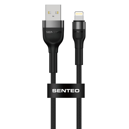 USB кабель Senteo ST-01 Montes Series 2.4A Lightning 1,2м- чорний