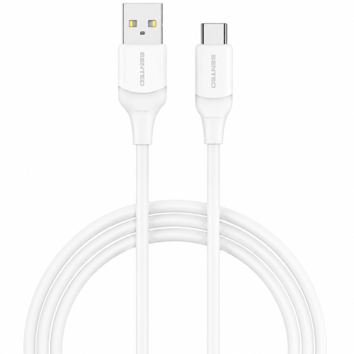 USB кабель Senteo SL-07 Skin Silicone 3A Type-C 1,2м- білий