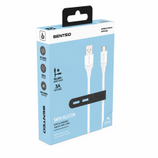 USB кабель Senteo SL-07 Skin Silicone 3A Type-C 1,2м- білий