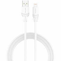 USB кабель Senteo SL-07 Skin Silicone 2.4A Lightning 1,2м- білий