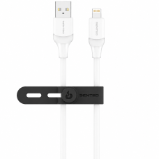 USB кабель Senteo SL-07 Skin Silicone 2.4A Lightning 1,2м- білий