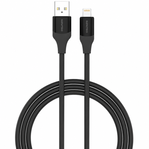 USB кабель Senteo SL-07 Skin Silicone 2.4A Lightning 1,2м- чорний