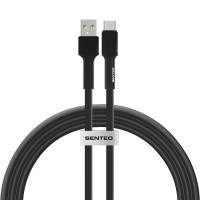 USB кабель Senteo SL-03 Silica Gel 3A Type-C 1м- чорний