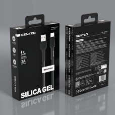 USB кабель Senteo SL-03 Silica Gel 3A Type-C 1м- чорний