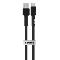 USB кабель Senteo SL-03 Silica Gel 3A Type-C 1м- чорний