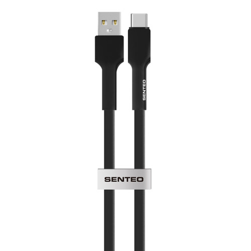 USB кабель Senteo SL-03 Silica Gel 3A Type-C 1м- чорний